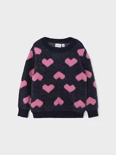 Bluzy i sweterki niemowlęce - Name it Sweter "Kihanne" w kolorze czarno-jasnoróżowym - grafika 1