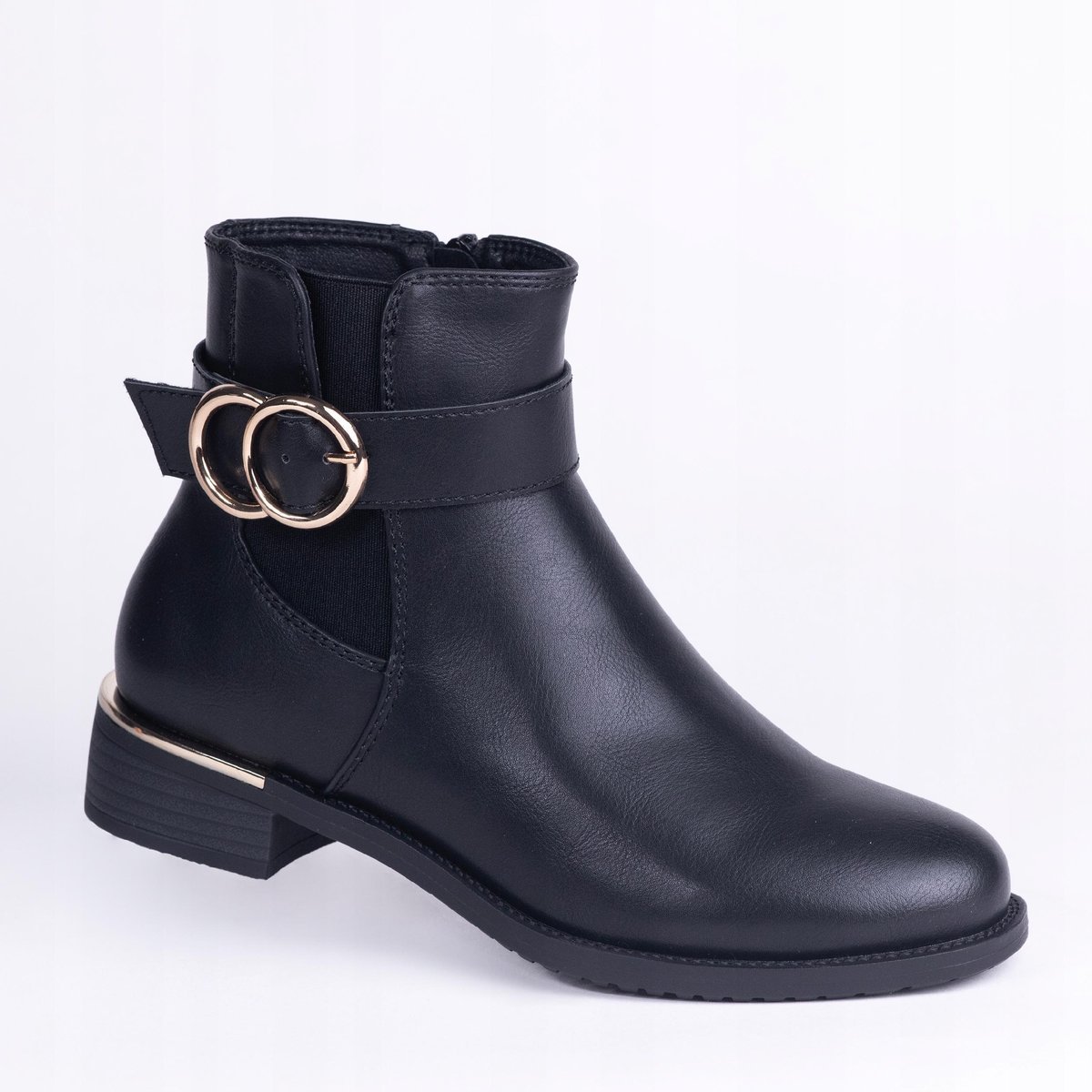 Sztyblety botki damskie GOODIN GD-WL-66 Skóra eko klasyk logo czarne 37