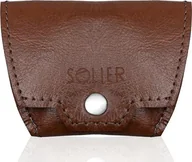 Portfele - Solier Skórzana bilonówka, portfel na monety SOLIER SA10 Brąz - miniaturka - grafika 1