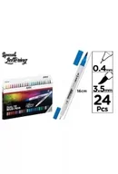 Flamastry - Marker dwustronny pędzelkowy 24 kolory - miniaturka - grafika 1