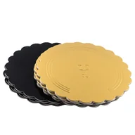 Dodatki do ciast w proszku - Podkład pod tort 32cm 3mm 10szt. złoto/czarne - miniaturka - grafika 1