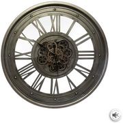 Zegary - Atmosphera Okrągły zegar ścienny z metalu, Ø 80 cm, widoczny mechanizm - miniaturka - grafika 1
