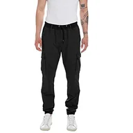 Spodnie męskie - Replay Spodnie męskie ze stretchem, 098 BLACK, 32W - miniaturka - grafika 1