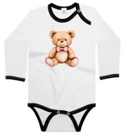 Body dla niemowląt - Body dziecięce Pogodny Pluszowy Miś Z Różową Muszką Dzień Misia 98/104 - miniaturka - grafika 1