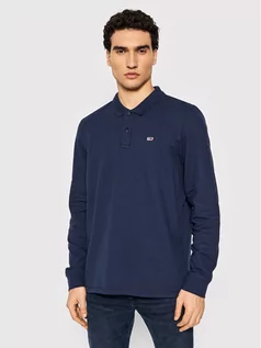 Koszulki męskie - Tommy Jeans Polo Classics DM0DM12423 Granatowy Regular Fit - grafika 1