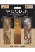 Zakładki do książek - Cozywood Zakładki drewniane do książki 2+1 Złote - miniaturka - grafika 1