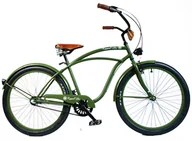 Rowery - Rower miejski męski Cruiser 28 U.S. ARMY zielony militarny - miniaturka - grafika 1