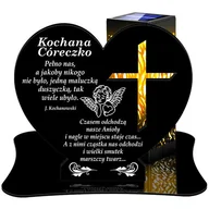 Lampiony i znicze - ZNICZ SOLARNY LED WIECZNY PODSTAWKA NA CMENTARZ GRÓB lampka Serce 3D DLA CÓRKI - miniaturka - grafika 1