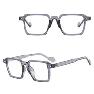 Okulary korekcyjne, oprawki, szkła - Okulary zerówki do komputera z filtrem BLUE LIGHT STL37G szare transparentne + akcesoria - miniaturka - grafika 1