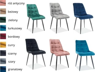 Signal Zestaw 6 krzeseł CHIC VELVET mix kolorów - Krzesła - miniaturka - grafika 1