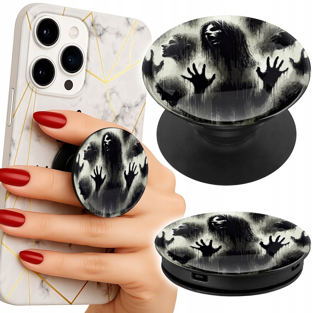 Uchwyt do telefonu Popsocket na palce/stojak ZOMBIE ŻYWE TRUPY WALKING DEAD