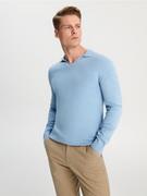 Swetry męskie - Sinsay - Sweter z dekoltem w serek - błękitny - miniaturka - grafika 1