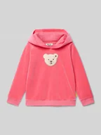 Bluzy dla dziewczynek - Bluza z kapturem z naszywką z logo - miniaturka - grafika 1