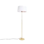 Lampy stojące - QAZQA Lampa podłogowa regulowana złota/mosiądz klosz biały 45cm - Parte - miniaturka - grafika 1