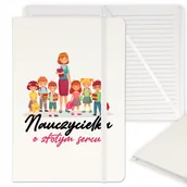 Notesy i bloczki - NOTES BIAŁY Z GUMKĄ A5 PREZENT DLA NAUCZYCIELA WZ - miniaturka - grafika 1