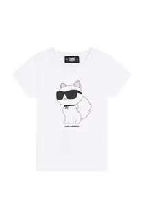 Koszulki dla dziewczynek - Karl Lagerfeld t-shirt dziecięcy kolor biały - grafika 1