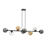 Lampy sufitowe - EULUNA Lampa wisząca Glassy 8-pkt. szkło grafit/bursztyn - miniaturka - grafika 1