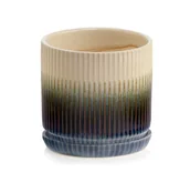 Donice - Doniczka Z Podstawką Beżowa Niebieska 13 cm - miniaturka - grafika 1