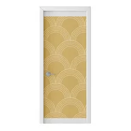 Naklejki na ścianę - Naklejka na drzwi HOMEPRINT Biały wzór na złotym tle 85x205 cm - miniaturka - grafika 1