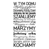 Naklejki na ścianę - Napis na ścianę naklejka 150x75cm wybór koloru cytat - W tym domu - 165 - miniaturka - grafika 1