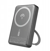 Powerbanki - Dudao K28 10000mAh PD 22.5W z MagSafe z metalową obudową i pierścieniem-podstawką - szary - miniaturka - grafika 1