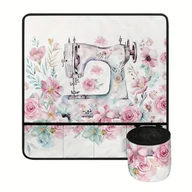 Inne - TEMU 1 Szt. Mata Do Maszynki Do Szycia Z Kieszeniami Do Przechowywania I Cylinдром, Zmywalny Poliestr, Kreskówkowy Wzór Do Szycia, Ochraniacz - miniaturka - grafika 1