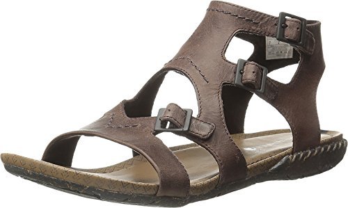 Merrell Whisper Buckle, damskie espadryle płaskie, Brązowy, 7.5 UK Wide