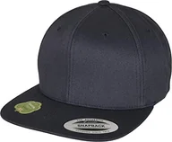 Czapki damskie - Yupoong Flexfit Unisex Snapback Cap z bawełny organicznej z prostym daszkiem, czapka baseballowa z bawełny organicznej, regulowany rozmiar, rozmiar uniwersalny, ciemny granat, jeden rozmiar - miniaturka - grafika 1