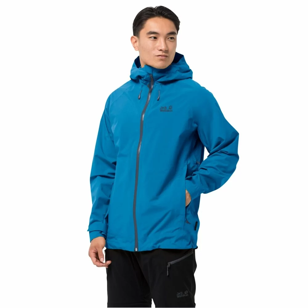 Kurtka przeciwdeszczowa męska Jack Wolfskin HIGHEST PEAK JACKET M blue pacific - S