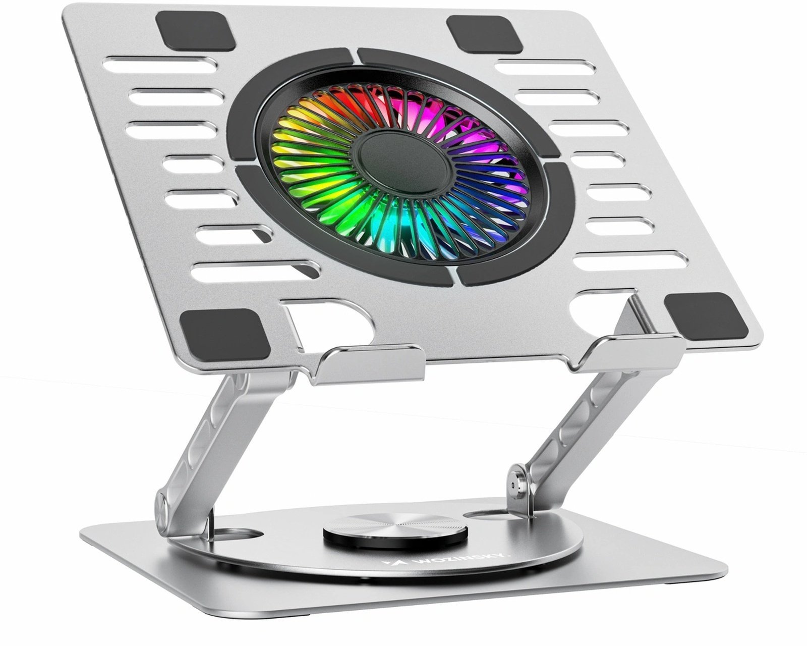 Podstawka chłodząca Wozinsky WDCX-X16-AS CoolBase RGB chłodząca z obrotem 360° pod laptopa i tablet srebrna