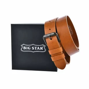 Skórzany męski pasek Big Star Shoes JJ675050 105cm brązowy - Paski - miniaturka - grafika 1