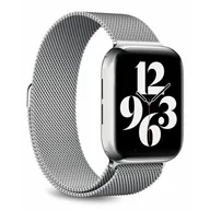 Akcesoria do smartwatchy - PURO Milanese Magnetic Band - Pasek ze stali nierdzewnej do Apple Watch 42/44/45 mm (srebrny) AW44MILANESESIL - miniaturka - grafika 1