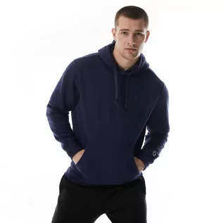 Bluzy sportowe męskie - Męska bluza dresowa nierozpinana z kapturem Champion Crewneck Hooded Sweatshirt - granatowa - CHAMPION - grafika 1