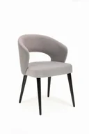 Krzesła - Mirek 6 krzesło tapicerowane szare nogi czarne - miniaturka - grafika 1