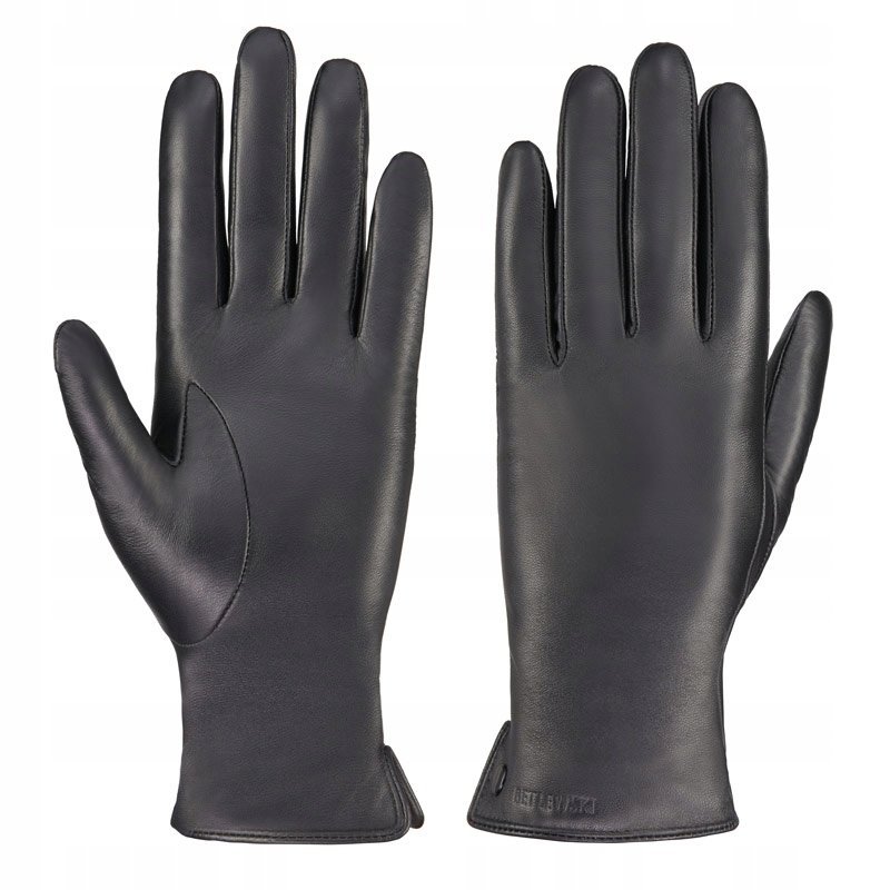 Betlewski, Skórzane rękawiczki damskie zimowe do telefonu, iTouch, rozmiar XXL