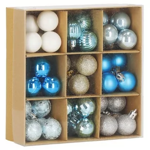 Bombki choinkowe 54 szt. ozdoby świąteczne zestaw 3cm niebieskie - Bombki - miniaturka - grafika 1