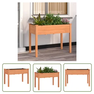 The Living Store Kwietnik z wyściółką - brązowy - 118x59x76 cm - drewno jodłowe - Doniczka - Kwietniki - miniaturka - grafika 1