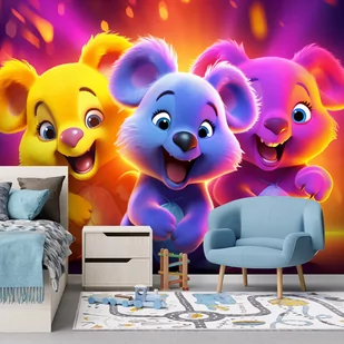 Fototapeta, Neonowe niedźwiadki abstrakcja (Rozmiar 100x70) - Fototapety - miniaturka - grafika 2