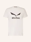 Koszulki męskie - Salewa T-Shirt Solidlogo Dri-Release weiss - SALEWA - miniaturka - grafika 1