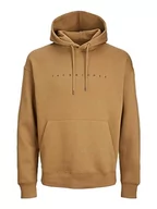 Bluzy męskie - JACK & JONES Męska bluza z kapturem JJESTAR JJ Sweat Hood NOOS, Otter, L, Otter - miniaturka - grafika 1