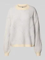 Swetry damskie - Sweter o kroju comfort fit z dzianiny z dodatkiem wełny model ‘JENNA’ - miniaturka - grafika 1