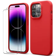 Etui i futerały do telefonów - zestaw ochronny 2 w 1 dla Apple iPhone 7 Plus / 8 Plus składa się z 2x szklanej osłony ekranu 9H i 1x silikonowego etui w kolorze czerwonym - miniaturka - grafika 1