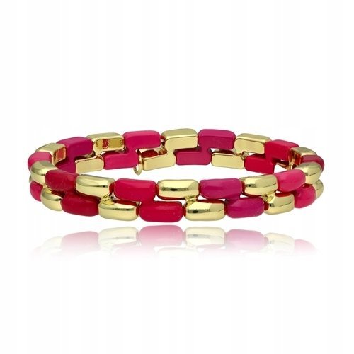 Bransoletka Kolorowa Lollipops W Różowe Pastylki Z Żywicy Na Gumce