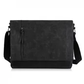 Teczki i aktówki - TORBA MĘSKA NA RAMIĘ VINTAGE CANVAS SP-06-BL - miniaturka - grafika 1