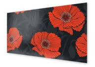 Dekoracje domu - Panel kuchenny HOMEPRINT Maki na czarnym tle 140x70 cm - miniaturka - grafika 1