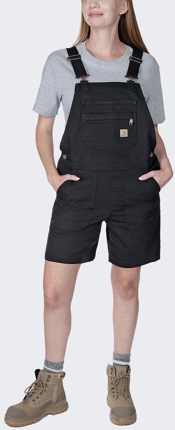 Krótkie Ogrodniczki Carhartt Rugged Canvas Black
