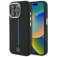 Etui i futerały do telefonów - Etui MERCEDES Silicone Blue Stripe MagSafe do Apple iPhone 16 Pro Czarny | Bezpłatny transport - miniaturka - grafika 1