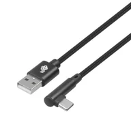 Kable - Kabel USB-USB C 1.5m kątowy, czarny sznurek - miniaturka - grafika 1