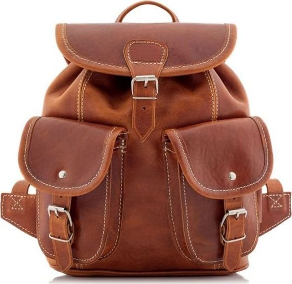 Belveder Mały plecak skórzany damski brązowy BR21