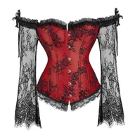 Gorsety - Koronkowy gorset z rękawami - miniaturka - grafika 1